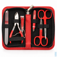 D�msk� 6-ti d�ln� ko�en� sada na manik�ru L 52139 MC RED �erven�, Kellermann