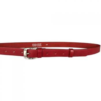 Dámský úzký kožený pásek 172-93 červený, Penny Belts