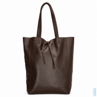 Velk� ko�en� kabelka 5282 tmav� hn�d�, SARA BAGS