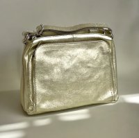 Kožená crossbody kabelka 5542 zlatá, MAXFLY