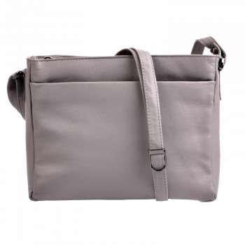 Kožená kabelka přes rameno LB-206 šedá, New bags leather
