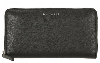 Dámská zipová kožená peněženka Linda 49367801 černá, Bugatti
