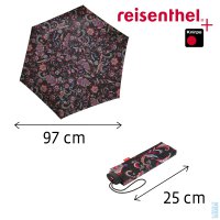 Lehký dámský skládací plochý deštník Reisenthel umbrella pocket mini paisley black RT7064, Reisenthel + Knirps